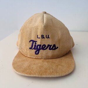Vintage LSU Snapback Hat Corduroy Yellow